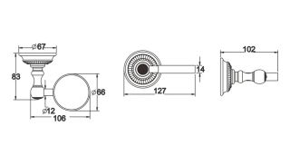 Стакан для ванной комнаты Rose RG1412Q бронза